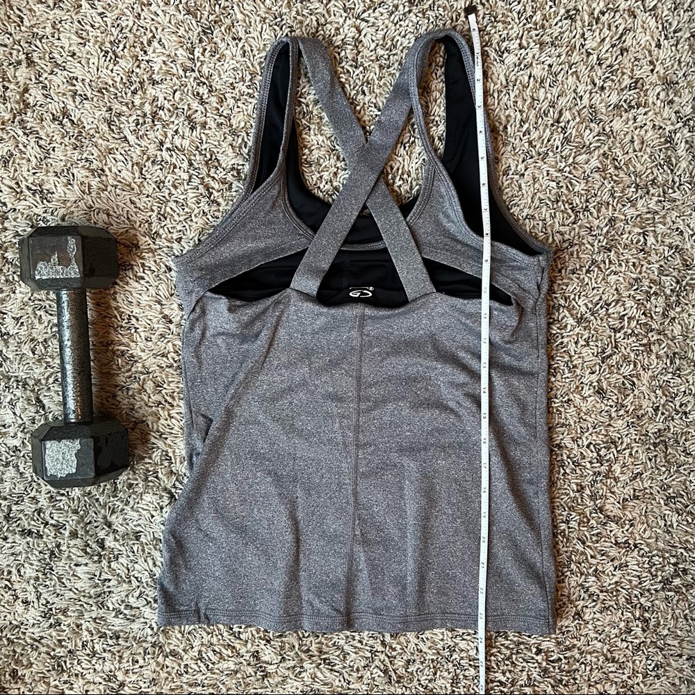 Heather Grey Strappy Workout Top